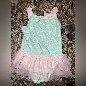 BABY BUNS SWIM WEAR  Pink Tutu Flamingo One Piece SZ 24M